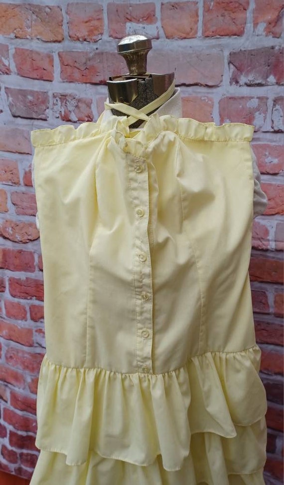 Pale yellow layered ruffle summer frock