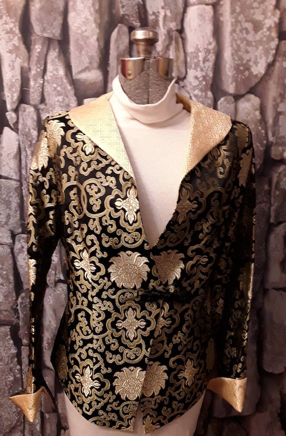 Stunning black and gold Thai silk dinner jacket.