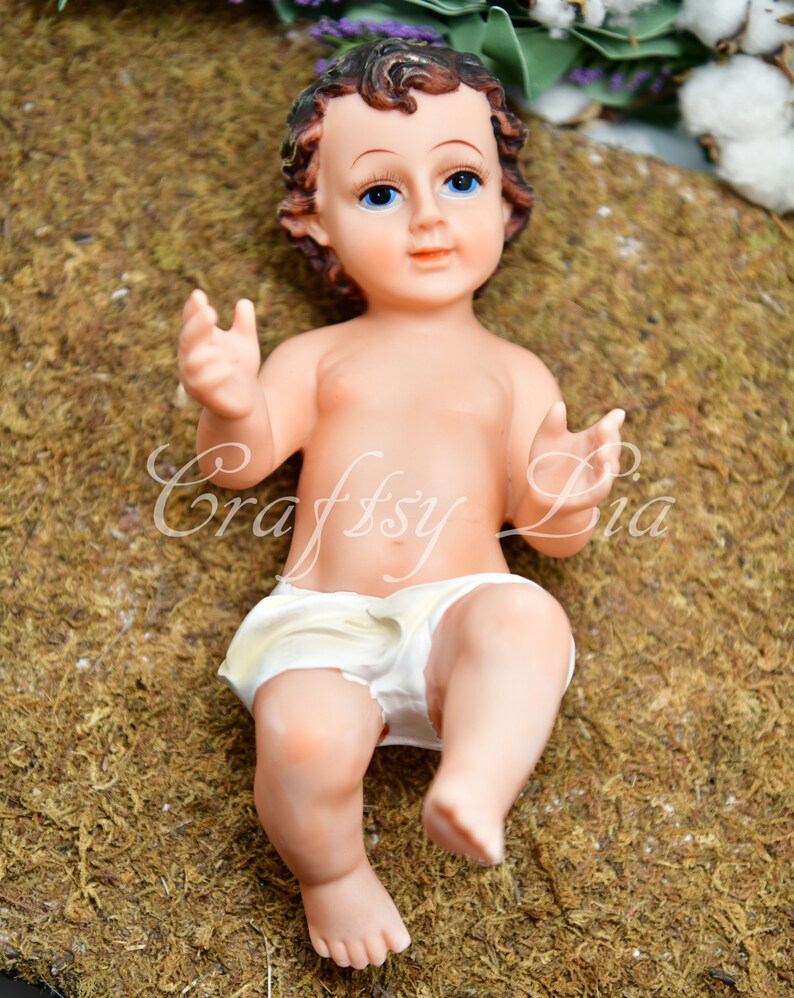 Baby Jesus Figurine Doll Nativity Scene Creche Manger Etsy
