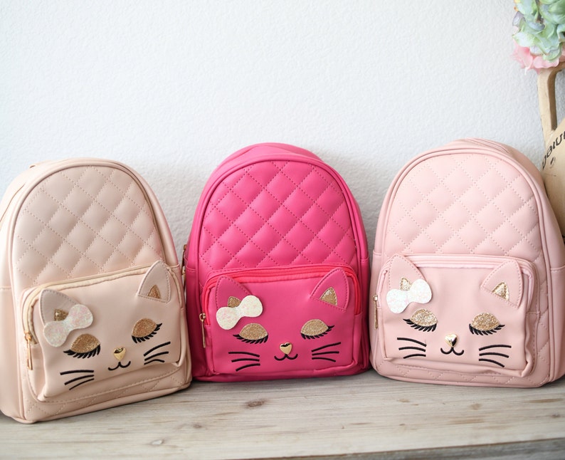 Personalized Kitty Cat Backpack Cute Custom Animal Ears Etsy