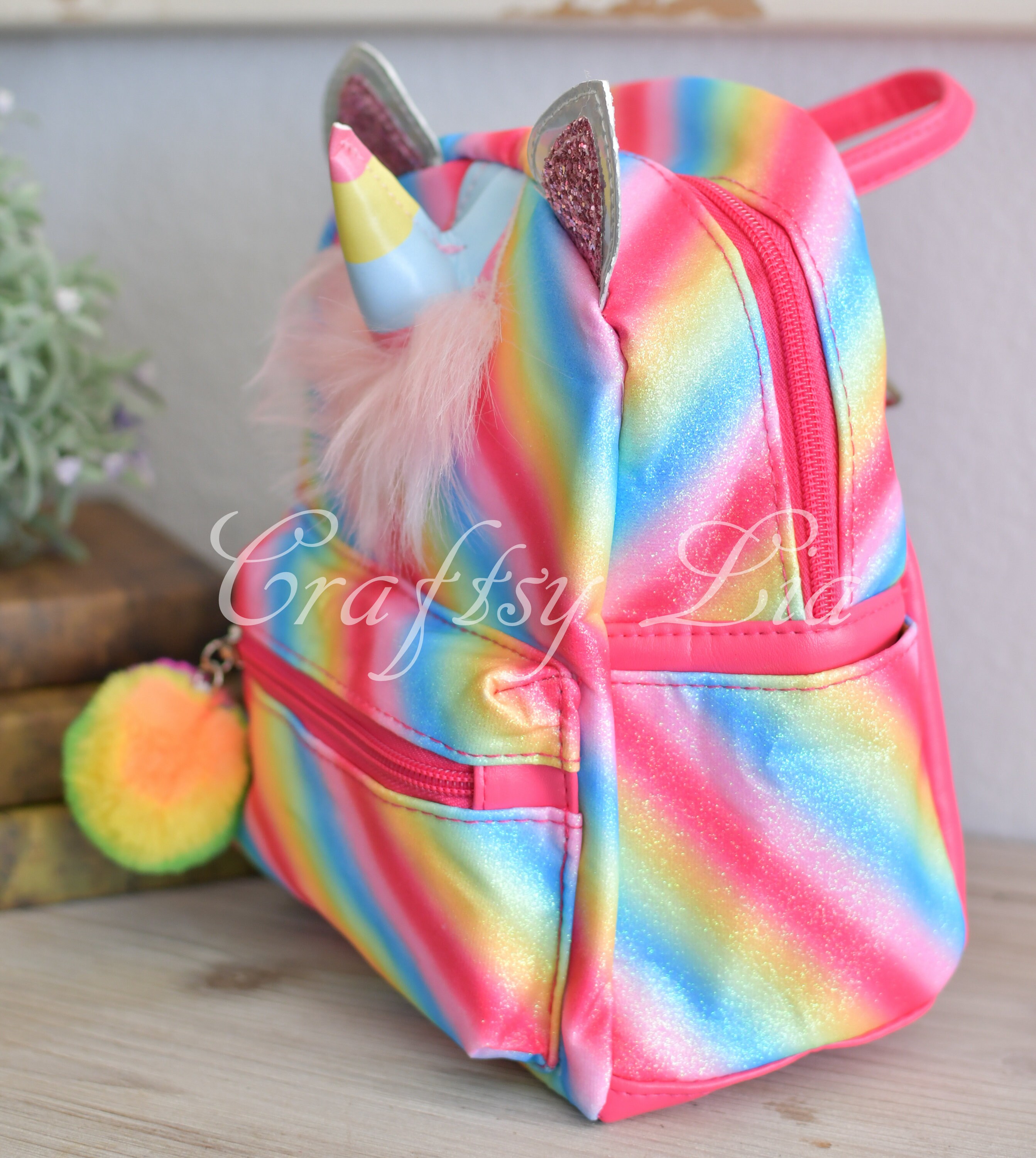 Unicorn Backpack Doll Plush Magical Rainbow Cartoon Rucksack Etsy