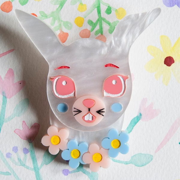 Bonnie the Bunny Acrylic Brooch