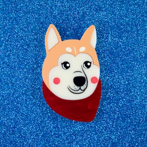 Hachiko the Shiba Inu Acrylic Brooch