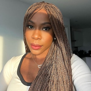 Lace Front Braided Wigs, Knotless Braids Wigs, Micro Braid Wig, Braided Wig for Black Women, Box Braided Wig, Lace Front Braid Wig, Handmade