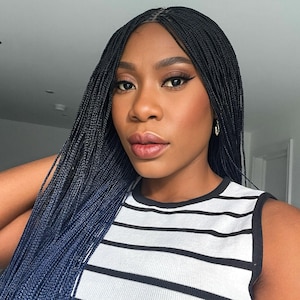 Braided Wigs, Ombre Braided Wig, Micro Knotless Braid Wig, Box Braids Wig, Braided Wig for Black Women, Handmade Wig, Micro Braid Wigs