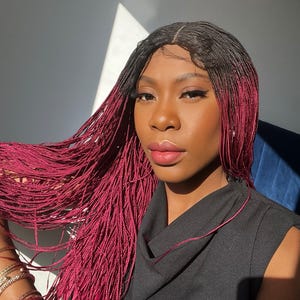 Braided Wigs, Box Braid Wigs, Braided Wigs for Black Women, Micro Braid Wig, Ombre Braided Wig, Unique Braided Wigs, Short Braids, Handmade