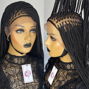 Braided Wigs, Micro Braid Wig, Wigs for Black Women, Wigs, Braided Wigs for Black Women, Full Lace Braid Wig, Black Wigs, Box Braid Wig