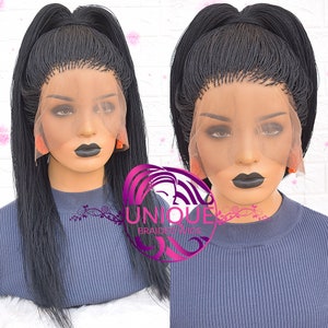 Braided Wig, Full Lace Braid Wig, Braided Wig for Black Women, Micro Needle Million Twists, Handmade, Full Lace Wigs, Senegalese Twists