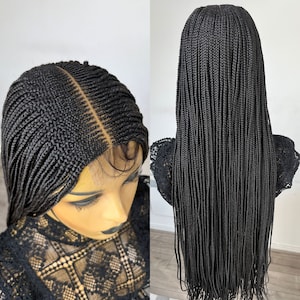 READY to SHIP, Braided Wig, Cornrow Wigs, Wigs for Black Women, Box Braids, Braided Wig for Women, Braided Wig, Handmade, Wigs, Braids Wig