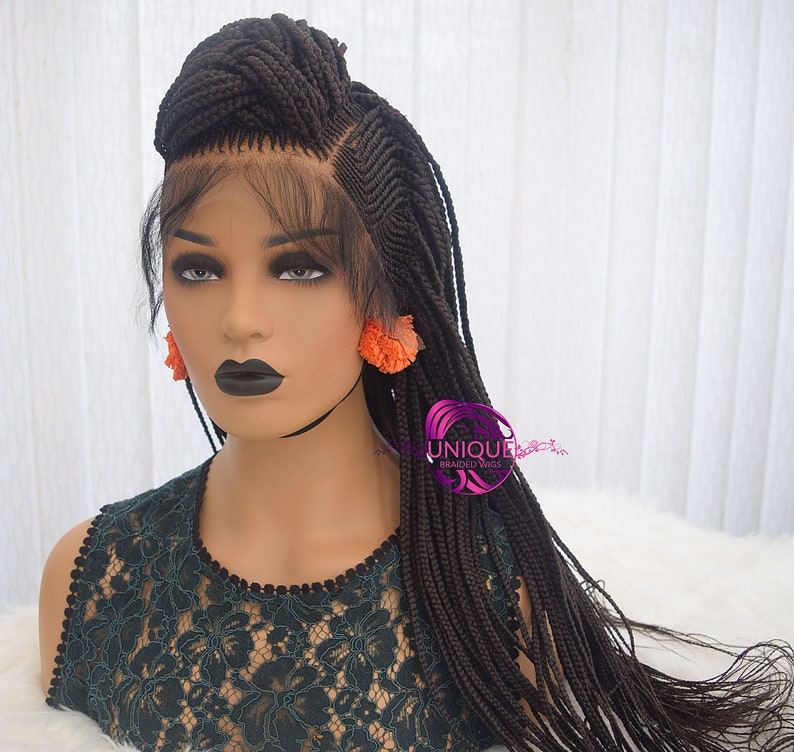 Braided Wig Cornrow Braid Wigs Lace Front Braid Wig Braided Etsy UK