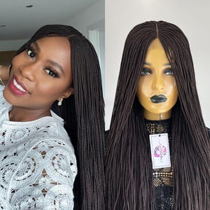 Braided Wigs, Micro Braid Wigs, Braided Wigs for Black Women, Box Braided Wig, Handmade, Lace Wigs, Natural Looking Braided Wigs, Braid Wigs