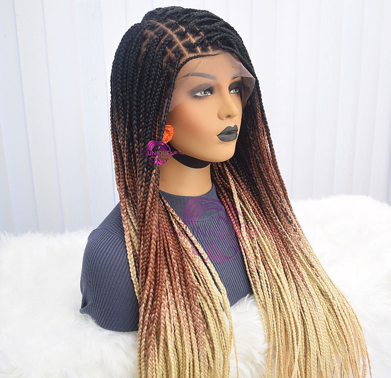 Braided Wig Knotless Braided Wig Braided Wig for Black Etsy