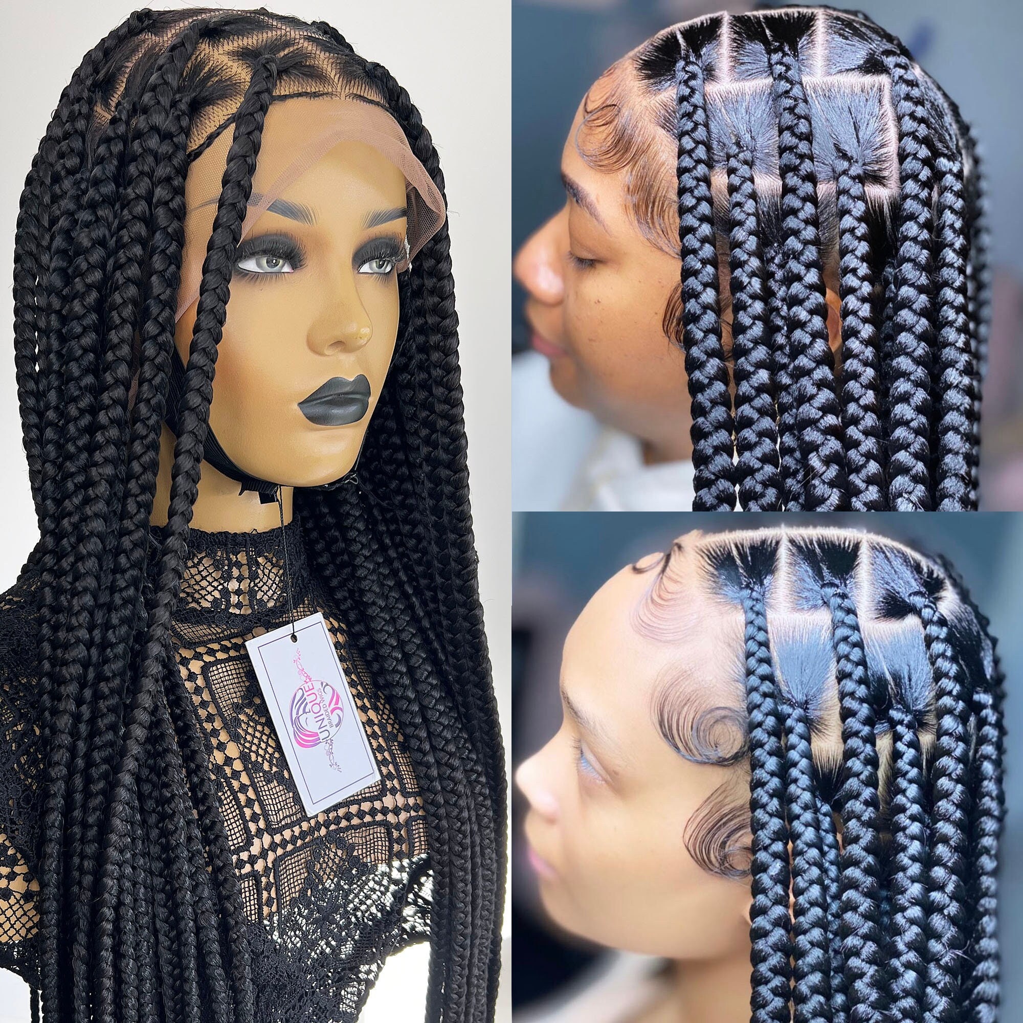 Braided Wig, Box Braids, Full Lace Braid Wig, Braids, Large Knotless Braids,  Wigs for Black Women, Large Box Braids, Handmade, Long Braids -  Canada