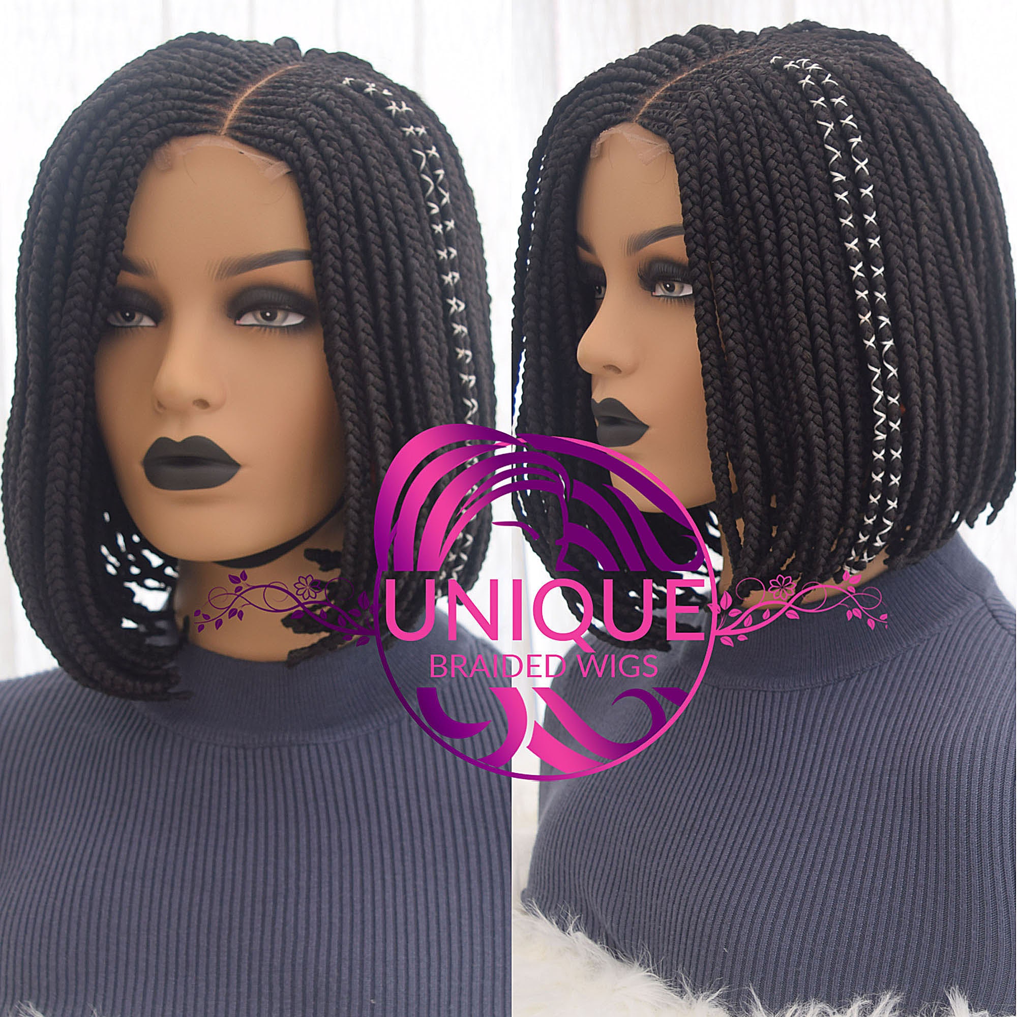 Cornrow Braid Wig Braided Wigs Braid Lace Wig Short Etsy UK