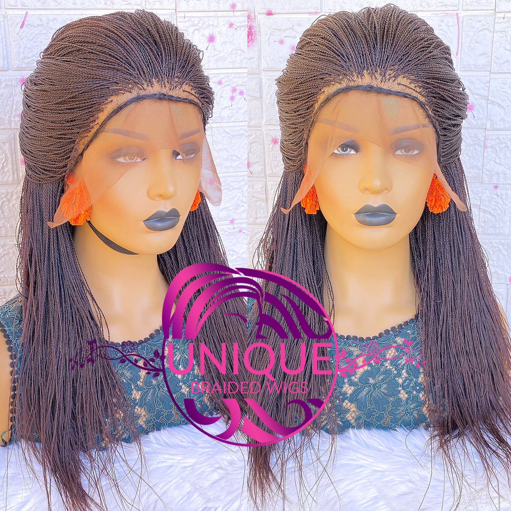Million braids wig. Black 28inches Twist Braided Wigs – Braidslacewigs main image 2