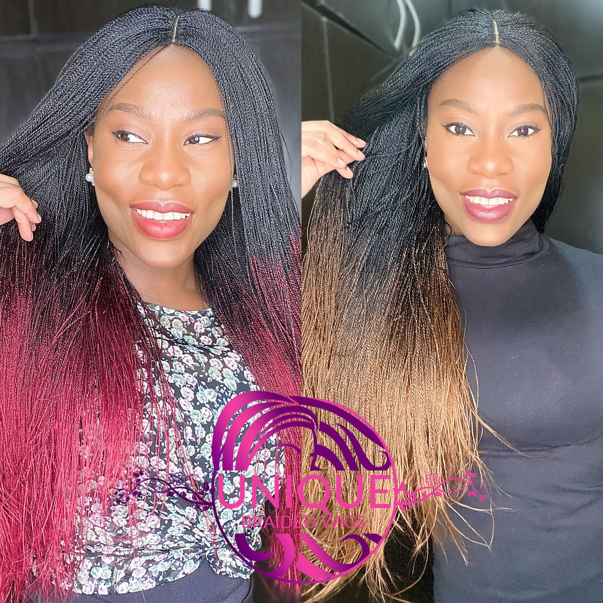 Wig, Braided Wig, Braided Wigs for Black Women, Senegalese Twists, Lace  Front Braids Wig, Micro Twists, Braided Lace Wig, Lace Wig, Handmade 