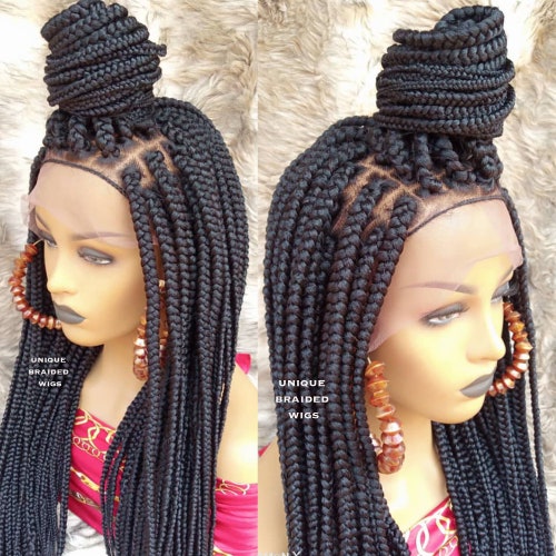 Braided Wigs Braidswigblack Women Wig Full Lace Wigpassion - Etsy