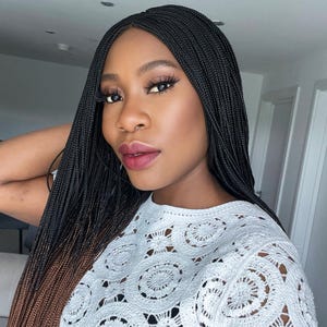 Braided Wigs, Box Braided Wig, Micro Braids Wig, Braided Wigs for Black Women, Ombre Box Braids Wig, Micro Braid Wig, Handmade