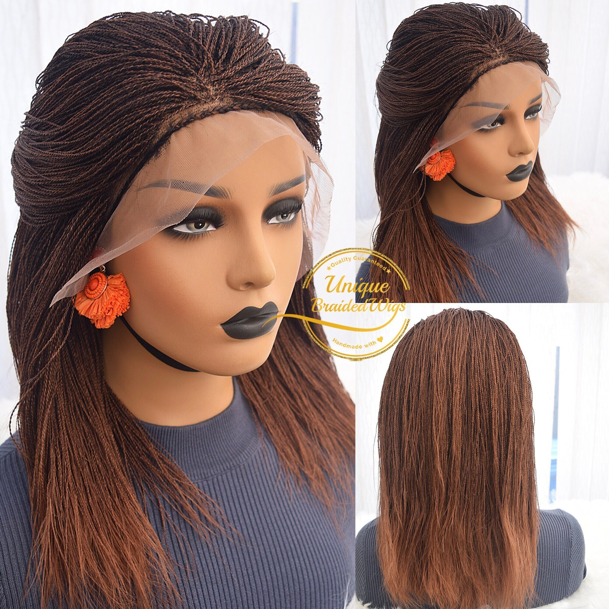 Braid Wigs, Senegalese Twists, Micro Twists, Braided Wig for Black Women,  Lace Front Braid Wig, Braided Wigs, Braid Lace Front Wigs,handmade 