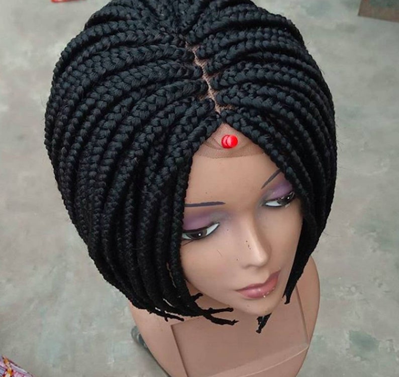 Custom Made Bob Box Braids Box Braided Wig Lace Wigs Etsy