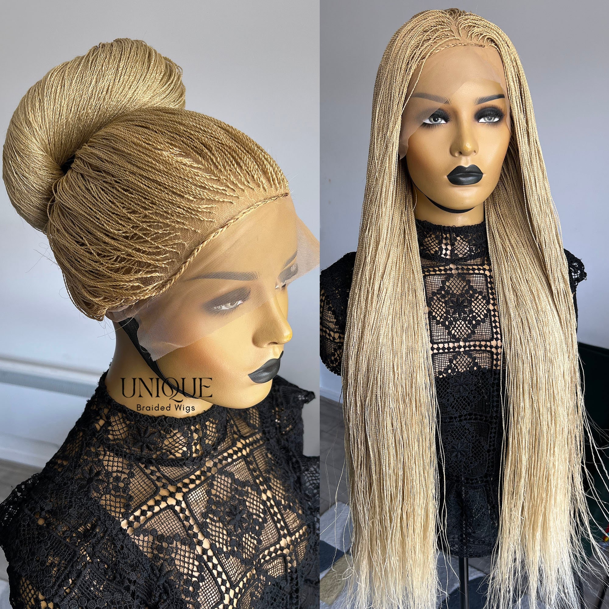 Braided Headtie wig Natural Looking Full Lace Box Braided Wig – UniqueBraidedWigs main image 4