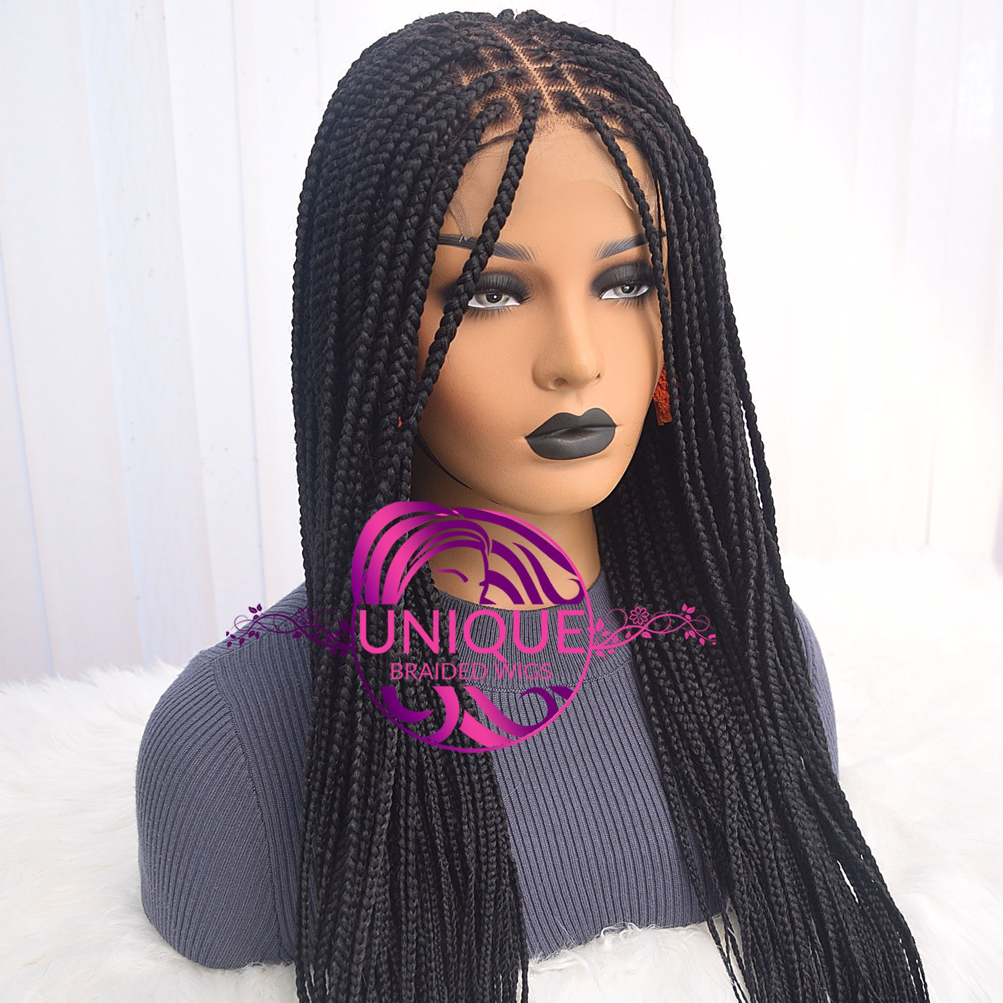 Braid Wig Knotless Braid Wig Box Braided Wig Braid Wig for Etsy UK