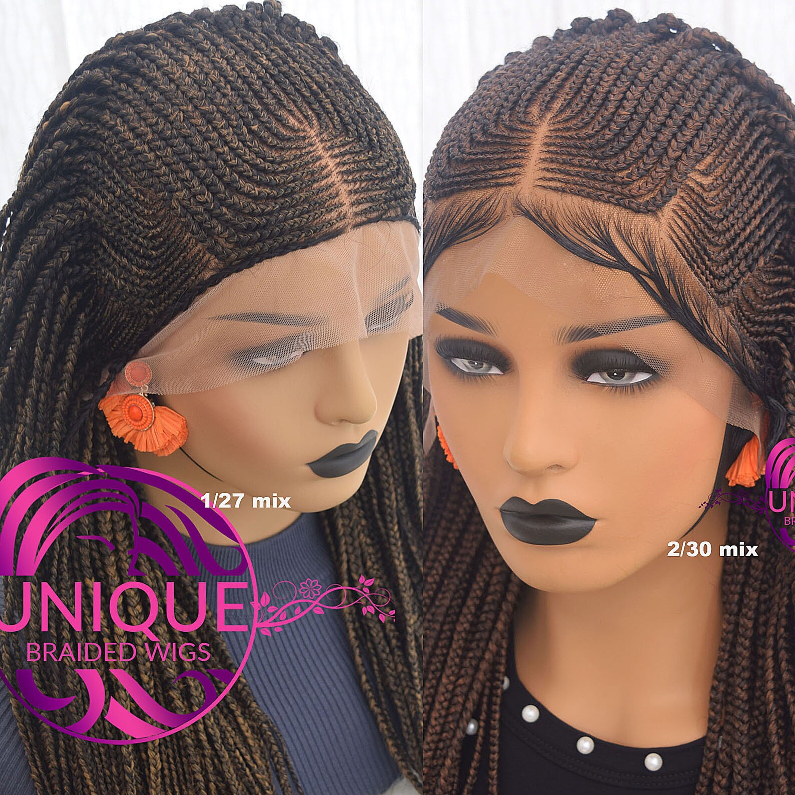 Cornrow Braid Wig Braided Wig Lace Front Braid Wigs Braided Etsy UK