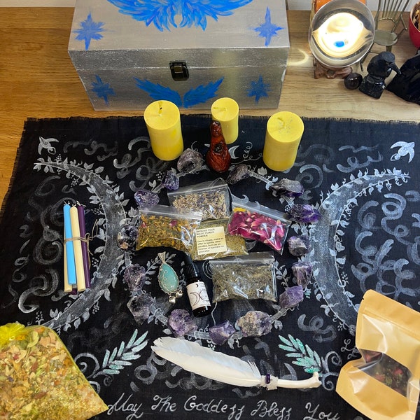 22 items Ritual Kit Goddess healing altar Baby witch starter kit Witchcraft starter set,Baby witch starter set, Witchcraft kit,Gift