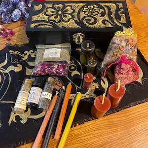 19 Items Lilith Ritual Kit | Love Spell Kit | Dark Goddess Altar Set | Witchcraft Starter Kit | Baby Witch Supplies