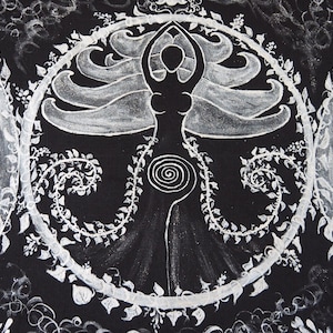 The Goddess Altar Cloth - Triple Moon Tarot Cloth - Witchcraft Ritual Table Runner - Pagan Altar Decor