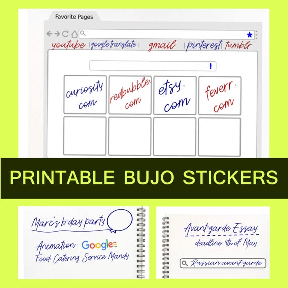 Items similar to Bujo Stickers Printable - Bullet Journal Stickers ...