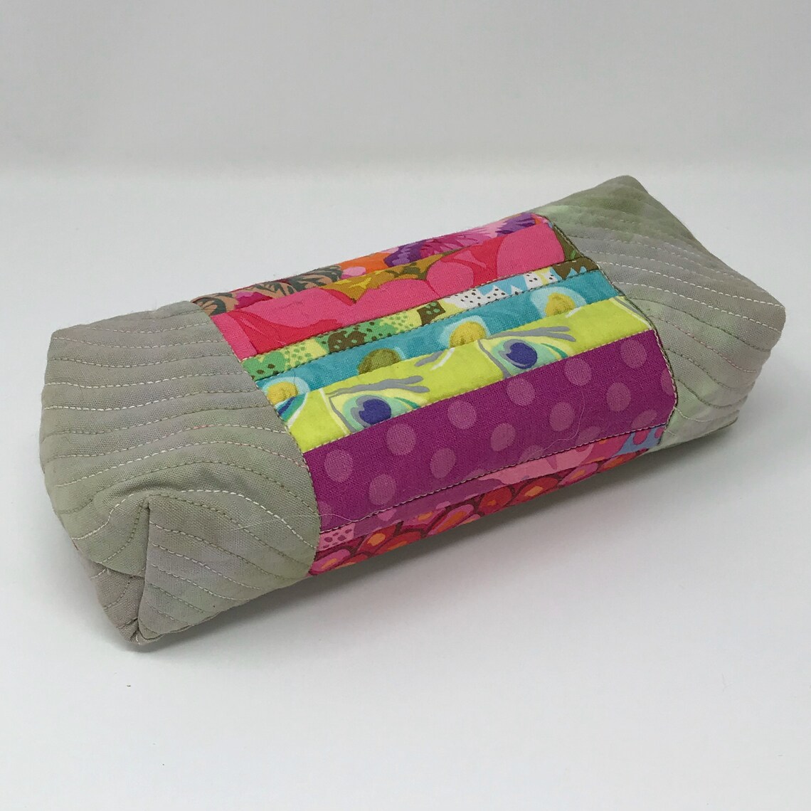 Quilted Boxed Zippered Bag with Coordinating Panel Slate Etsy