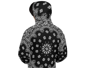 Black Bandana All-over Hoodie - Etsy