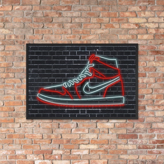 Nike Air Jordans Neon Sneakers Poster Michael Jordan Wall Art Shoe