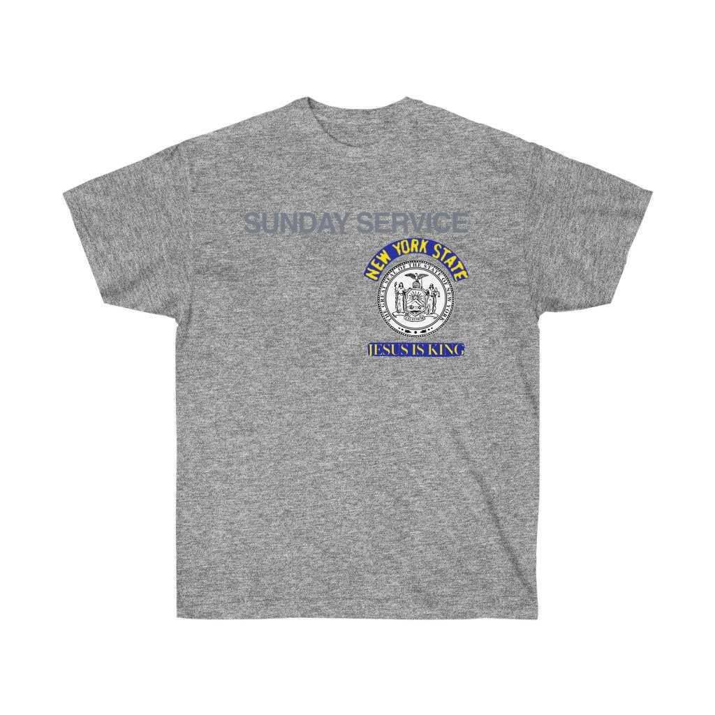 【KANYE WEST】SUNDAY SERVICE NEW YORK T-SHIRT I Jesus is King New York Seal Inspired Unisex Ultra Cotton T
