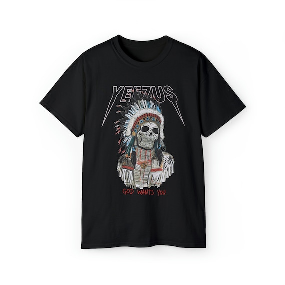 Kanye West Yeezus Tour Tee Skull Indian God Wants You T shirt