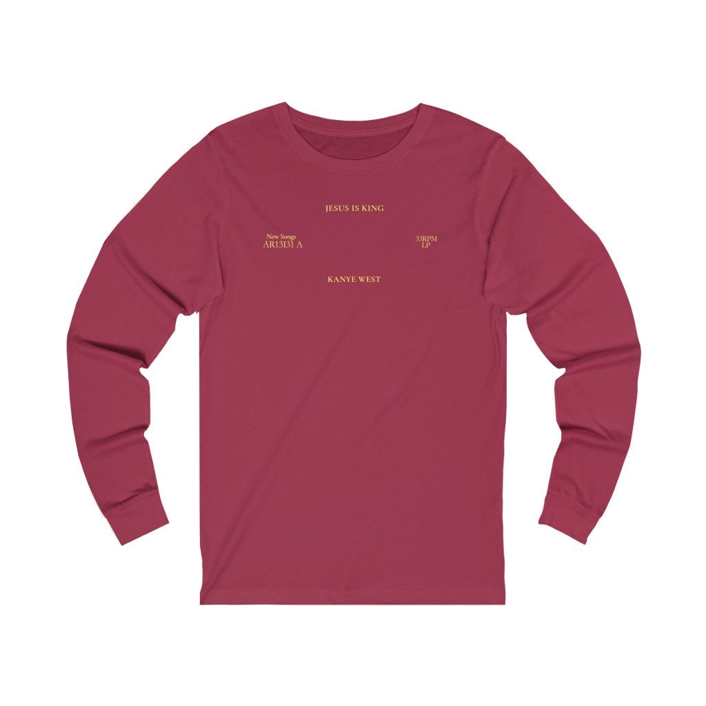 Jesus is King Unisex Long Sleeve Tee T-shirt - Kanye West Jesus is King Unisex Long Sleeve Tee T-shirt - Kanye West