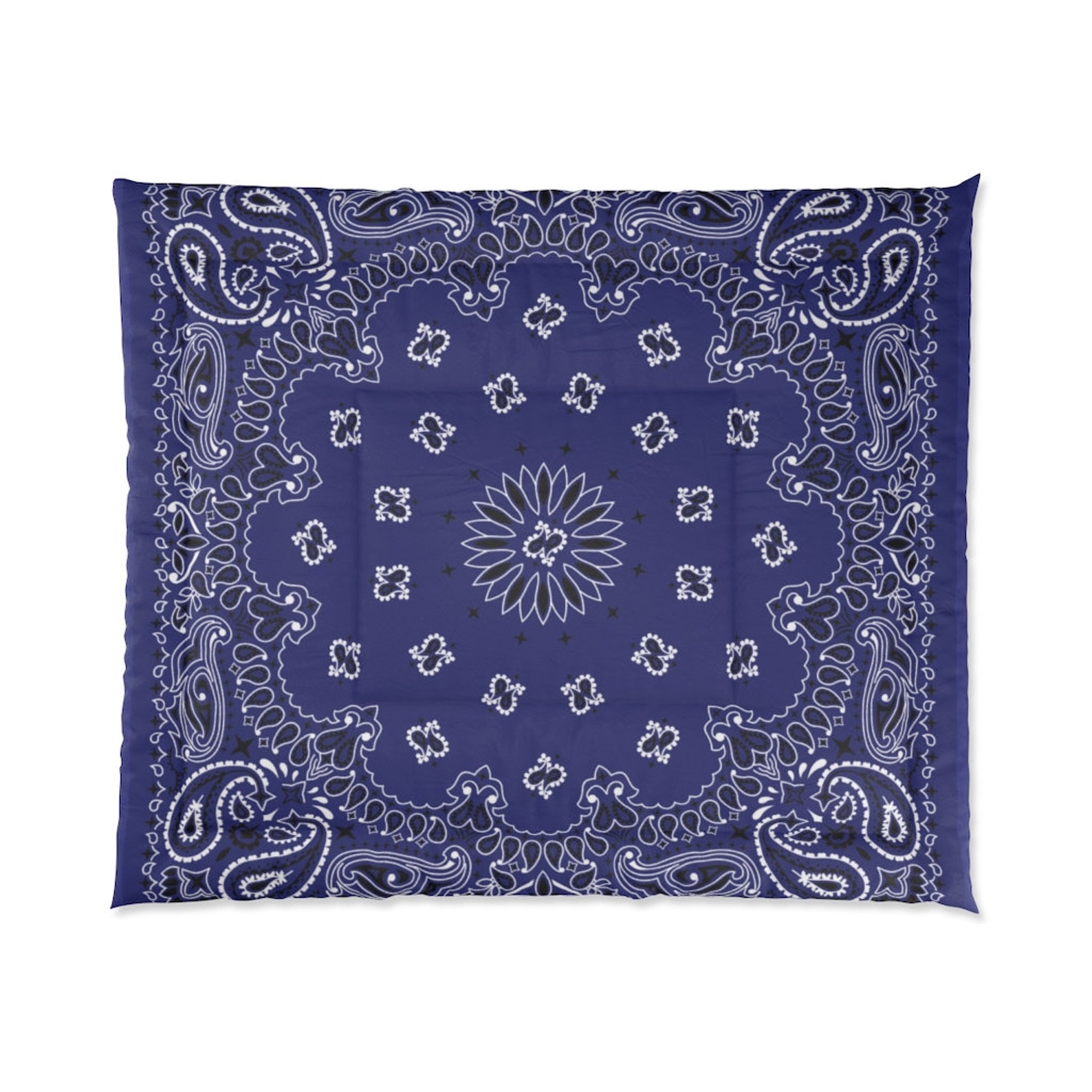 Blue and White Bandana Bedroom Comforter Etsy