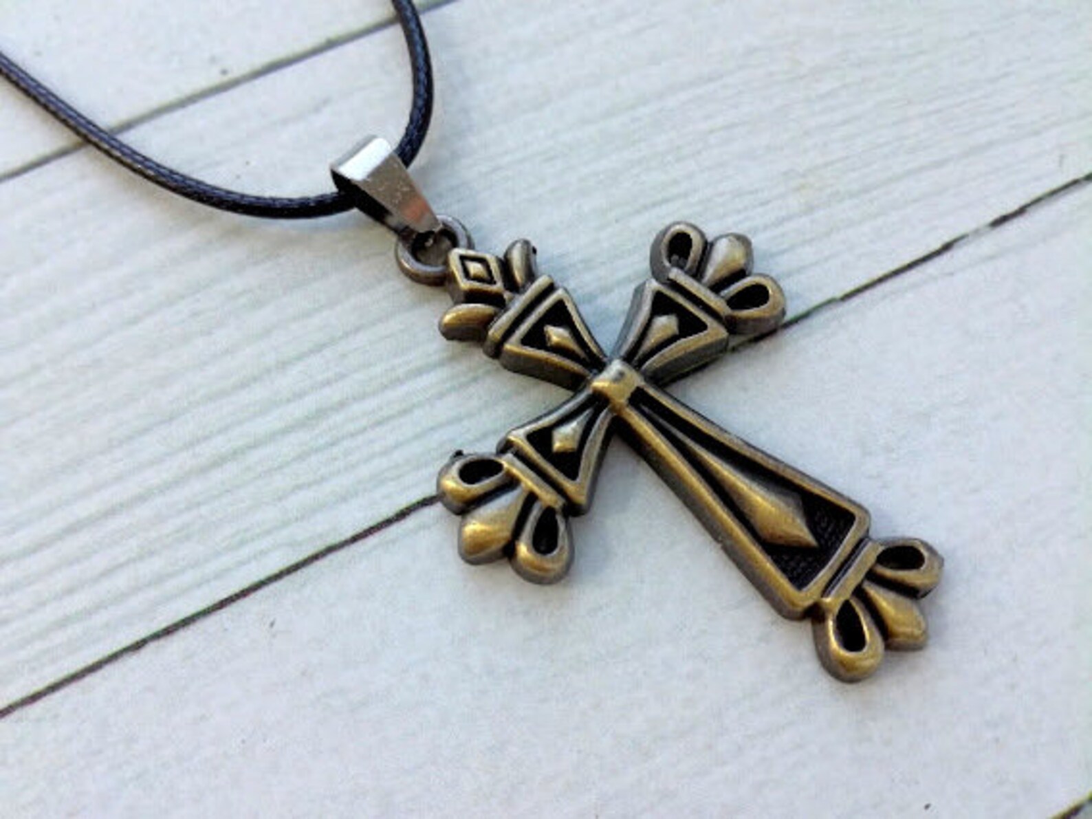 Bronze Cross Necklace Misa Amane Necklace Death Note Anime Etsy