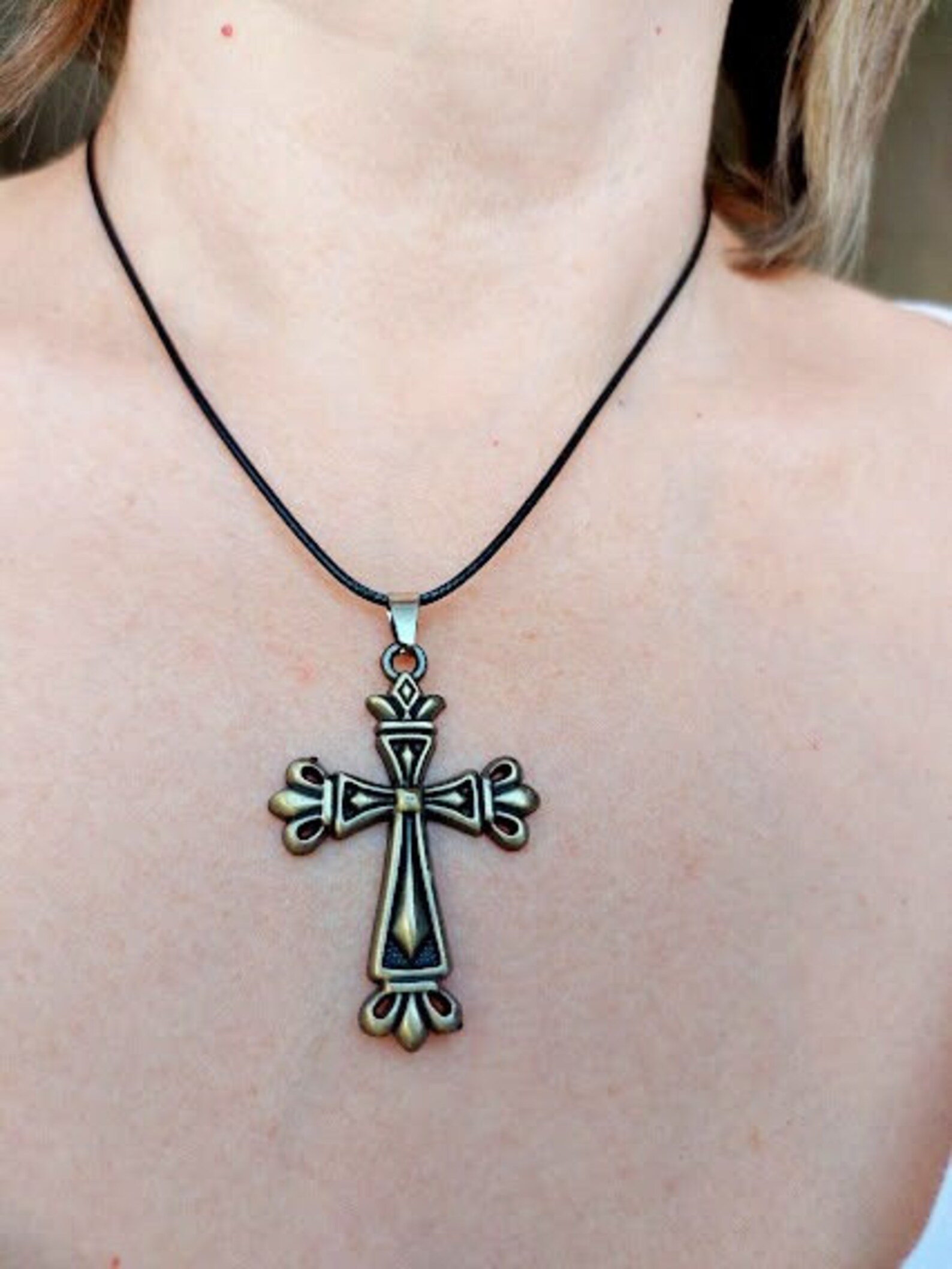 Bronze Cross Necklace Misa Amane Necklace Death Note Anime Etsy