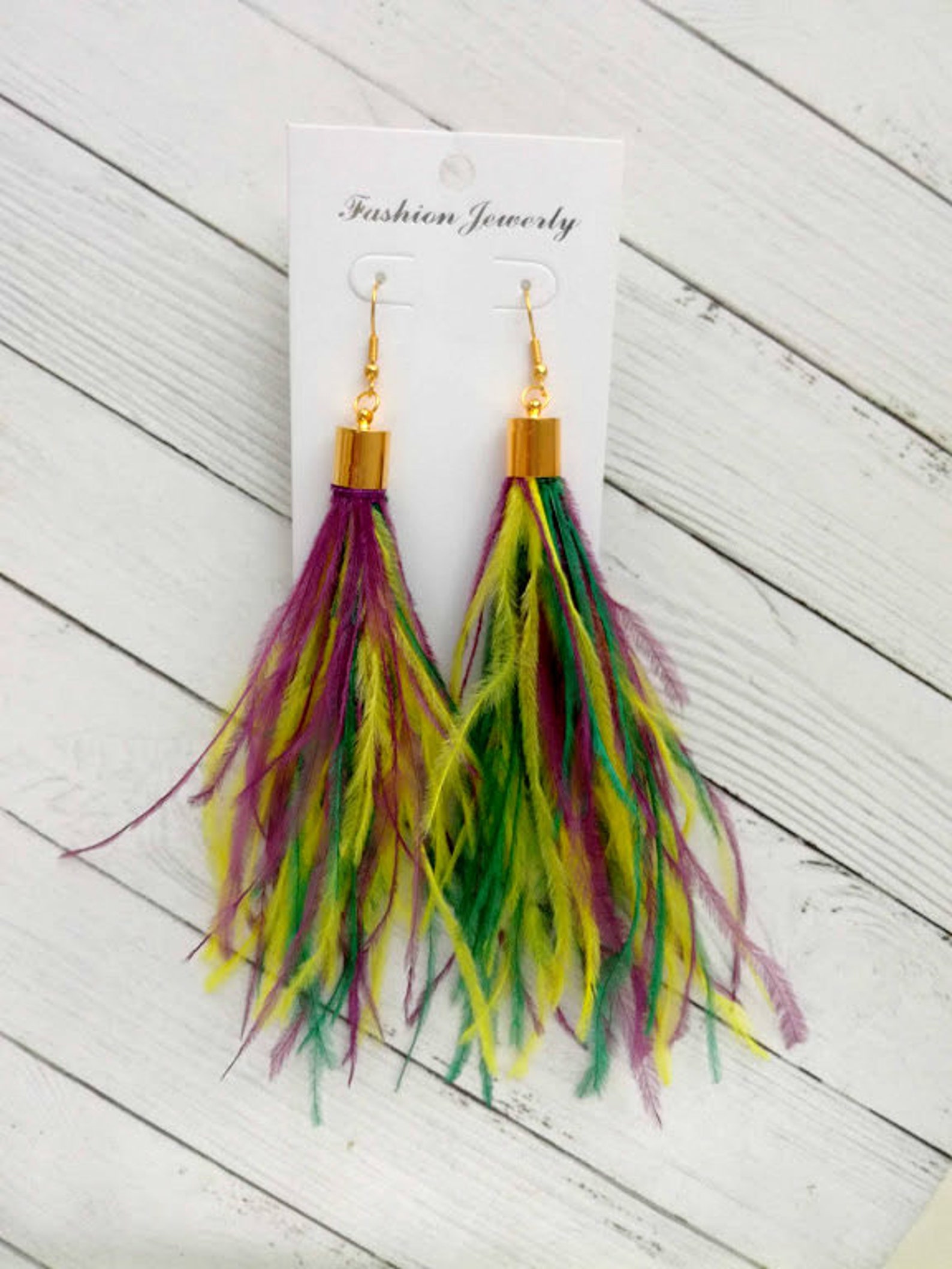 mardi gras tassel earrings