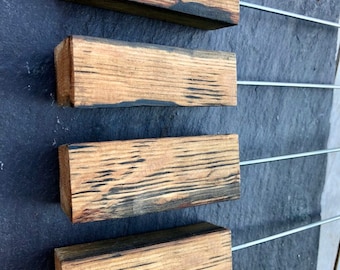 Pinchos de barbacoa de barril de whisky. Madera maciza de roble. Regalos escoceses, hechos a mano en Escocia a partir de barriles de whisky escocés de malta genuina.