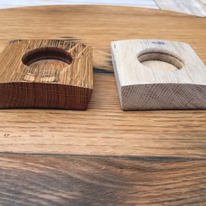 Whisky Fass Teelicht Kerzenhalter. Hergestellt aus Scotch Whisky Barrel Daube. Schottische Geschenke, handgefertigt in Schottland.