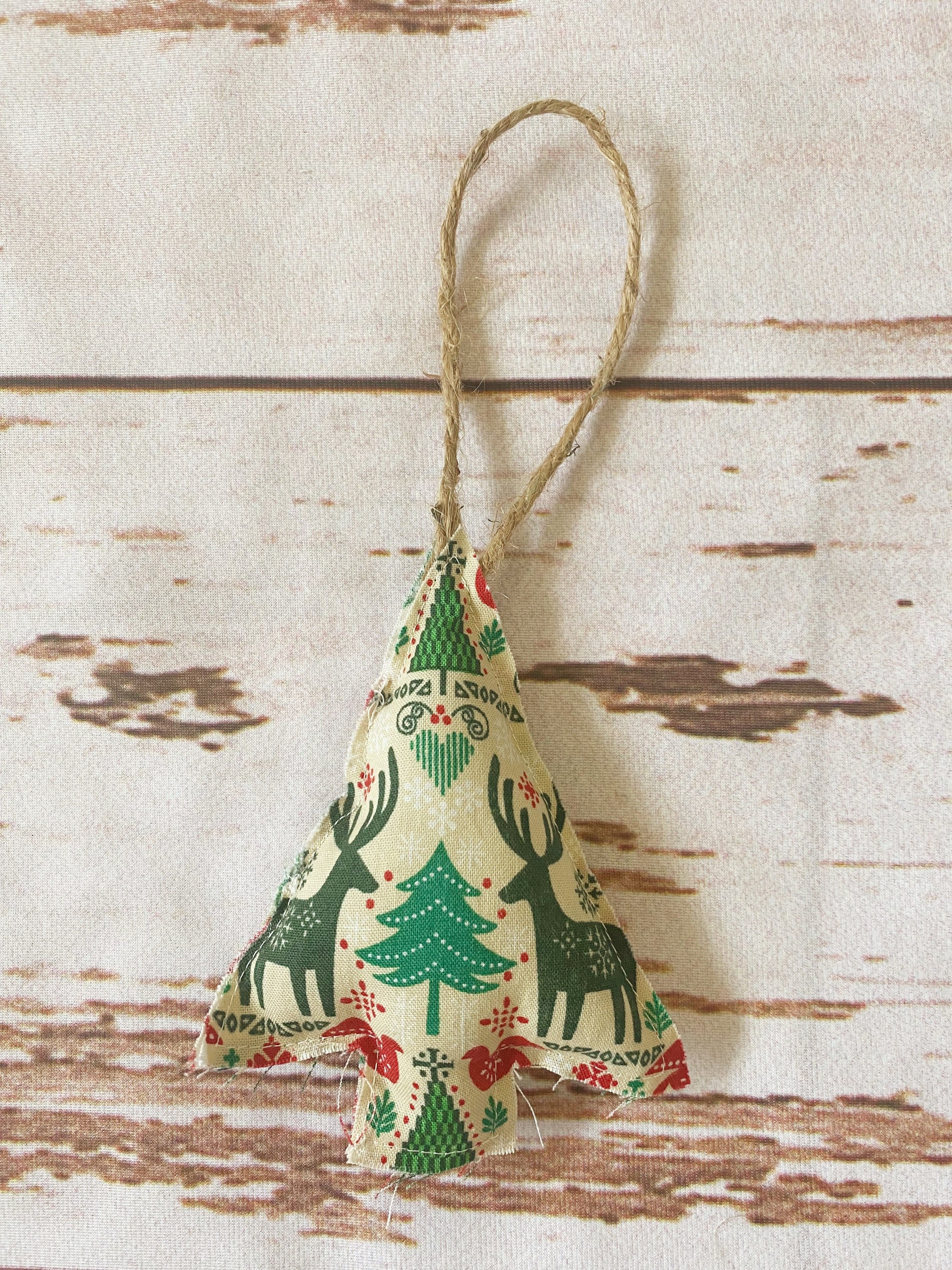 Handmade Fabric Tree Ornaments Etsy