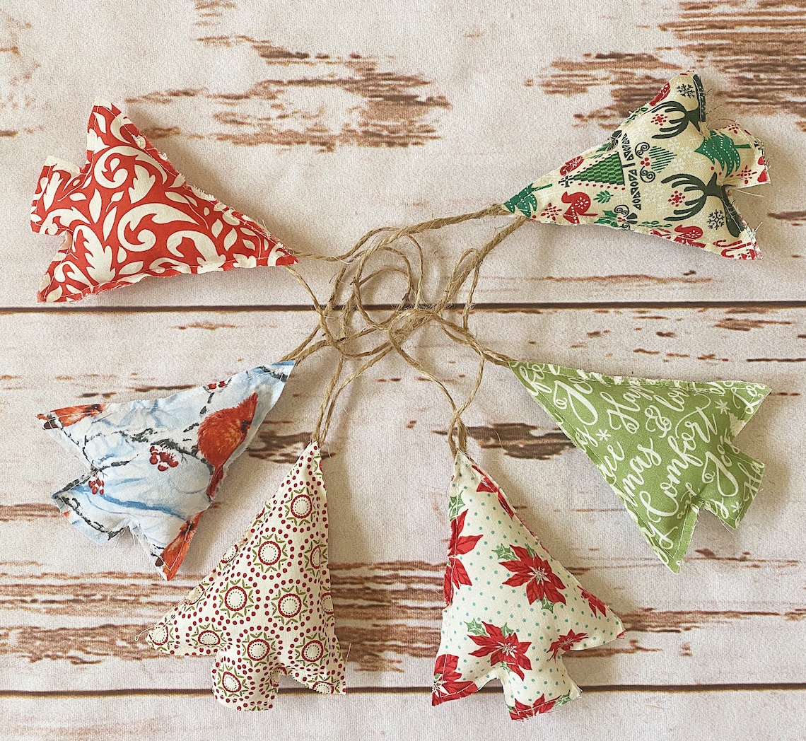 Handmade Fabric Tree Ornaments Etsy