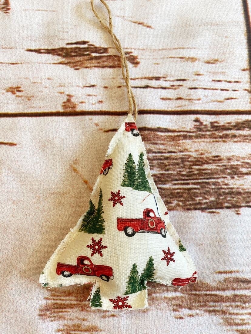 Handmade Fabric Tree Ornaments Etsy