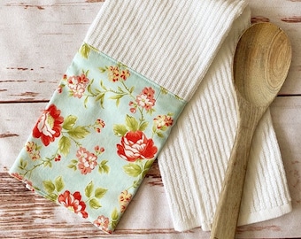 Dishtowel | Fabric Tea Towel | Kitchen Towel| Cottage Rose