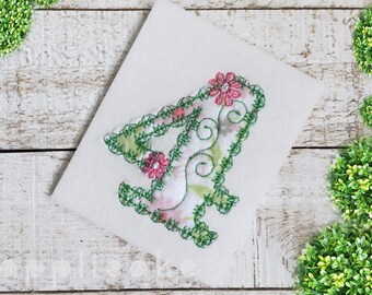 Flower power elegant number machine embroidery Beautiful flower outline design, 3 assorted sizes INSTANT DOWNLOAD