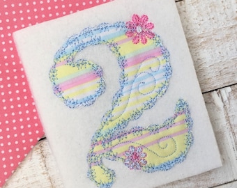 Flower power elegant number machine embroidery Beautiful flower outline design, 3 assorted sizes INSTANT DOWNLOAD