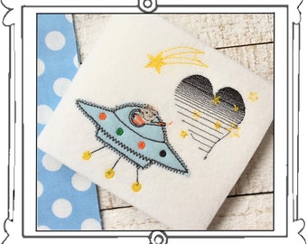 UFO heartway galaxy (comes in 3 sizes; heartway galaxy! Adorable UFO should and shooting stars)
